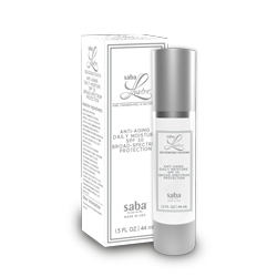 Saba lustre skincare 1.5 oz white airless bottle silver anti aging daily moisturizer250x250 2 %28002%29