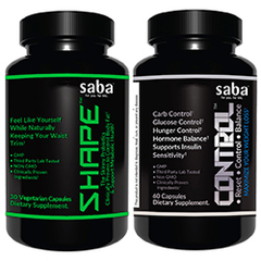 Saba CONTROL and Saba SHAPE Combo Kit -One 60-count Bottle of Control + One 30-count Bottle of Shape 