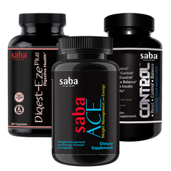  Get Healthy with ACE - ACE - One 60-count bottle, Saba Control - 60-serving canister, Saba Digest-Eze Plus -60-count bottle.